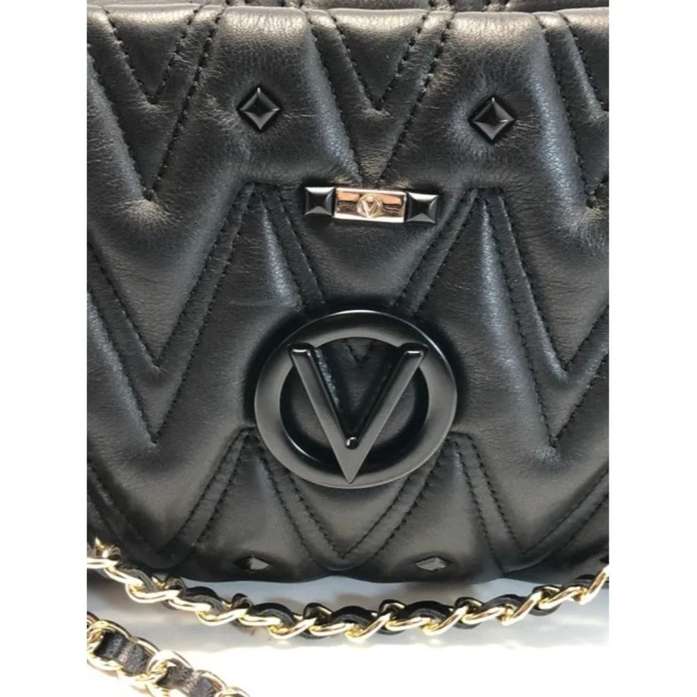 Mario Valentino Crossbody Vanille Black Leather Shoulder Bag - Picture 2 of 11